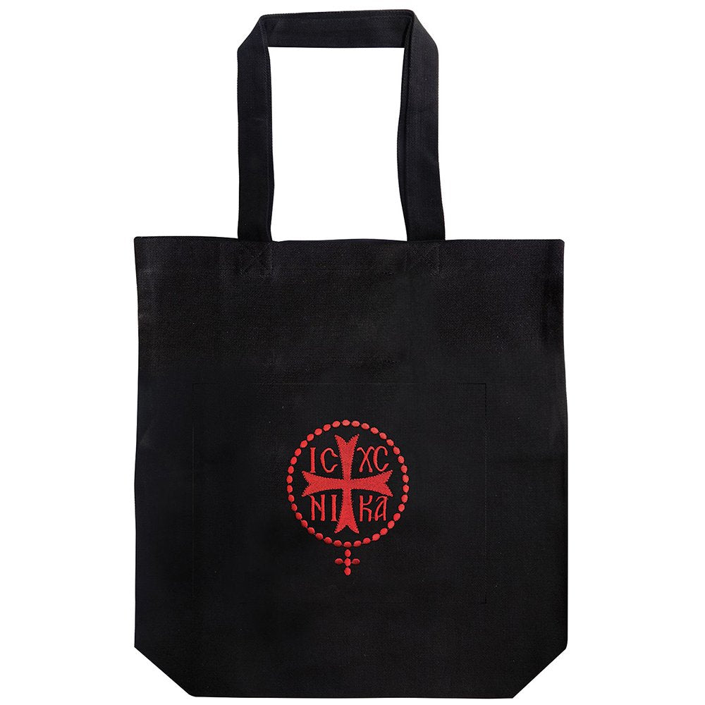IC XC NIKA Greek Orthodox embroidered fabric tote bag - TheHolyArt