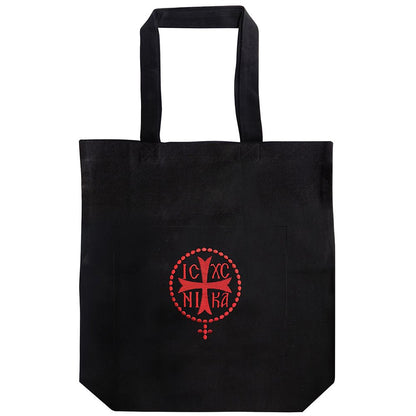 IC XC NIKA Greek Orthodox embroidered fabric tote bag - TheHolyArt