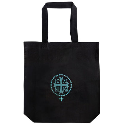 IC XC NIKA Greek Orthodox embroidered fabric tote bag - TheHolyArt