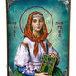 Saint Dymphna icon, Handmade Greek Catholic icon of Patron Saint of Mental Health and Anxiety, Byzantine art wall hanging icon wood plaque, religious decor - TheHolyArt
