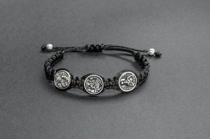 Three Medal Macrame Bracelet - TheHolyArt