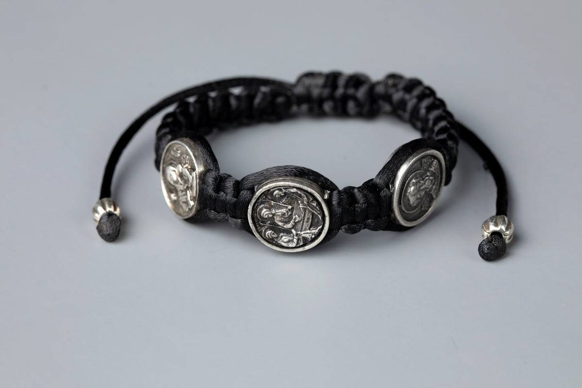 Three Medal Macrame Bracelet - TheHolyArt