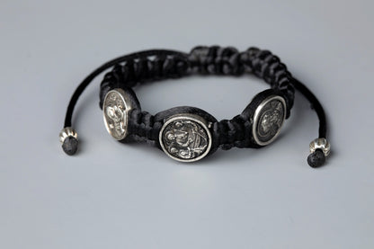 Three Medal Macrame Bracelet - TheHolyArt