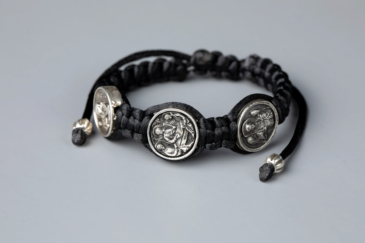 Three Medal Macrame Bracelet - TheHolyArt