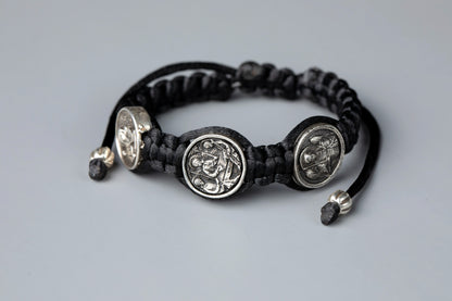 Three Medal Macrame Bracelet - TheHolyArt