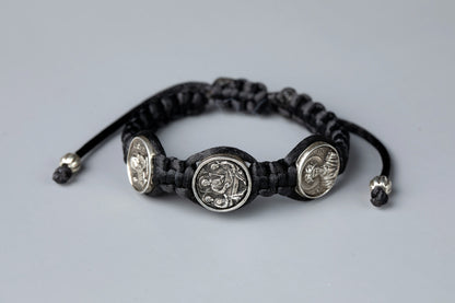 Three Medal Macrame Bracelet - TheHolyArt