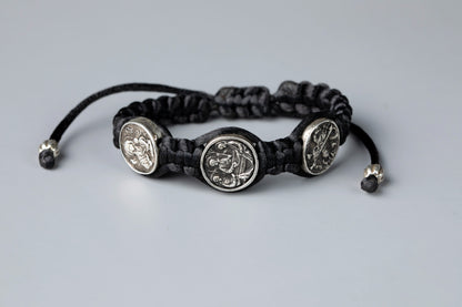 Three Medal Macrame Bracelet - TheHolyArt