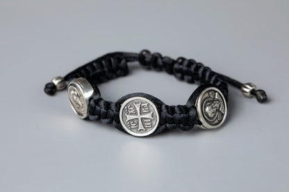 Three Medal Macrame Bracelet - TheHolyArt