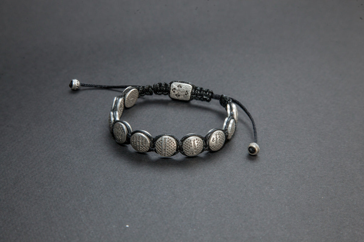 Prayer Bracelet with Silver-Plated Prayer Plaques - TheHolyArt