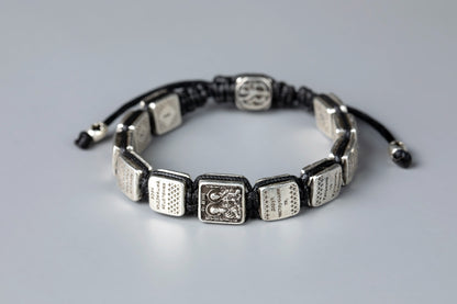 Prayer Bracelet with Silver-Plated Prayer Plaques - TheHolyArt