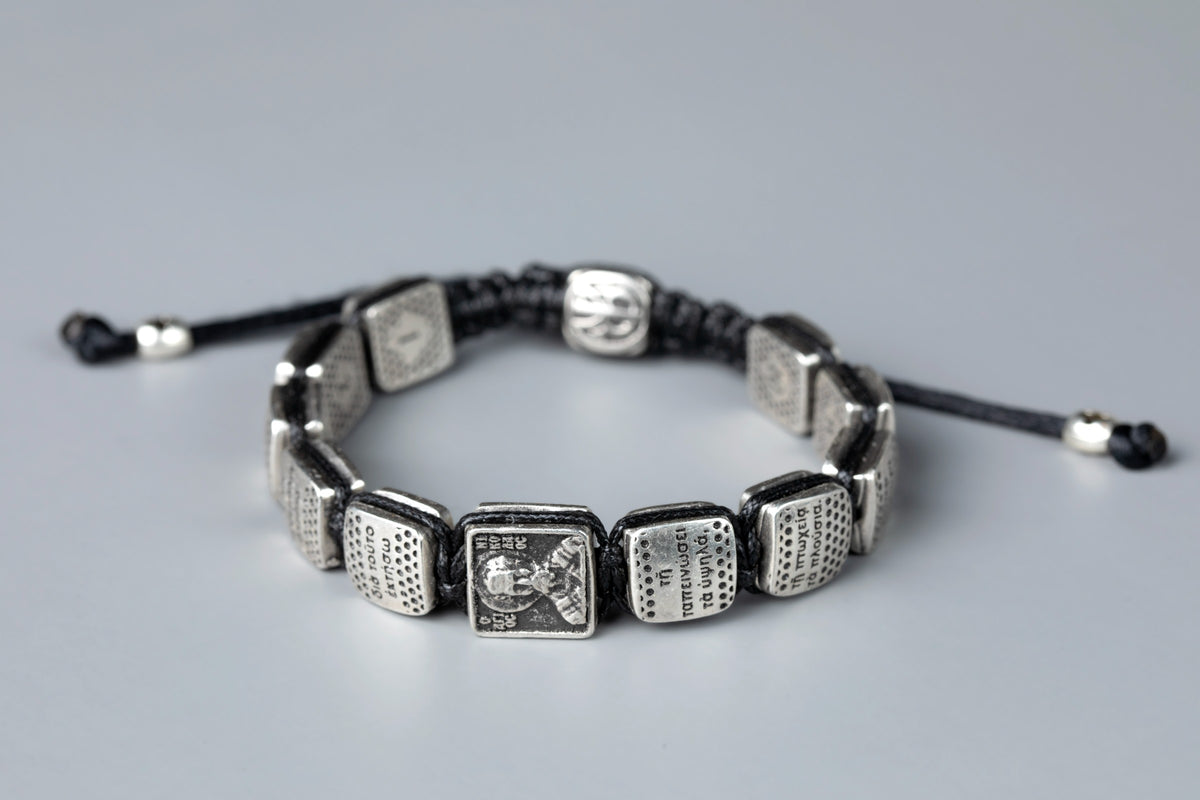 Prayer Bracelet with Silver-Plated Prayer Plaques - TheHolyArt