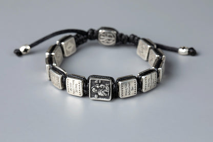 Prayer Bracelet with Silver-Plated Prayer Plaques - TheHolyArt