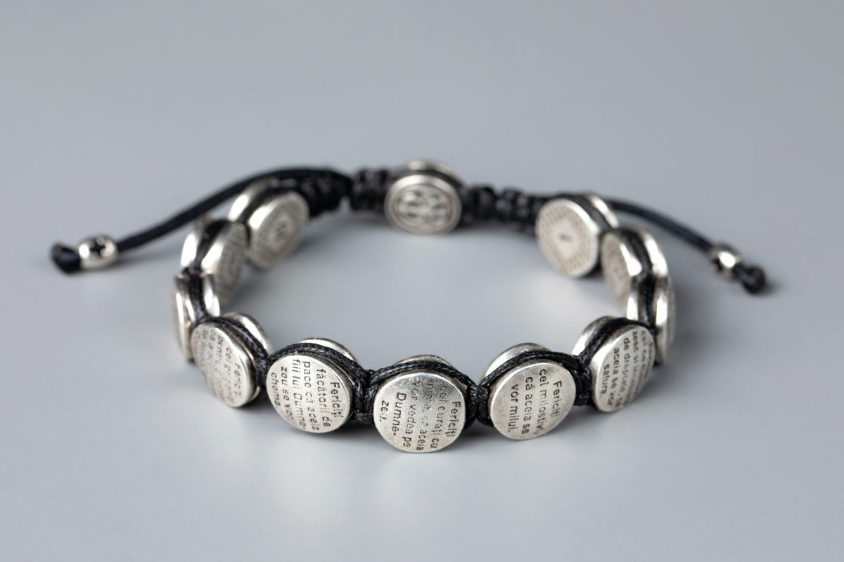 Prayer Bracelet with Silver-Plated Prayer Plaques - TheHolyArt