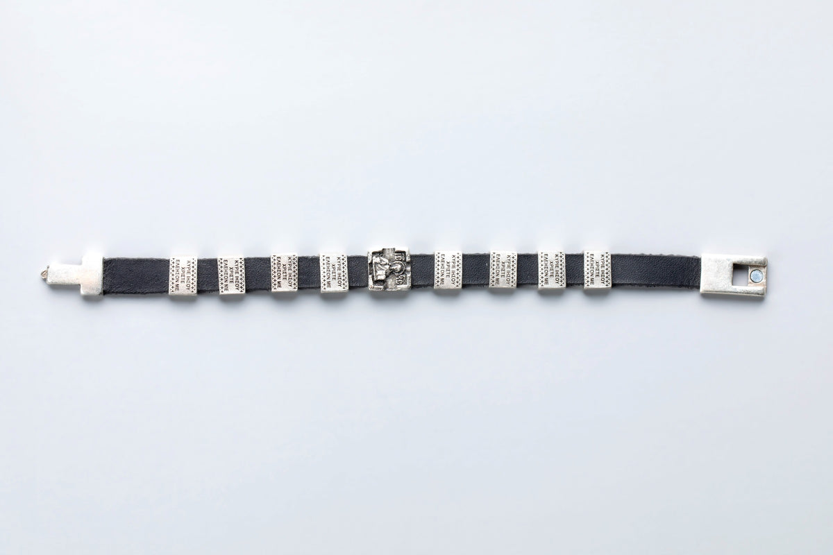 Leather Prayer Bracelet with Silver-Plated Prayer Plaques - TheHolyArt