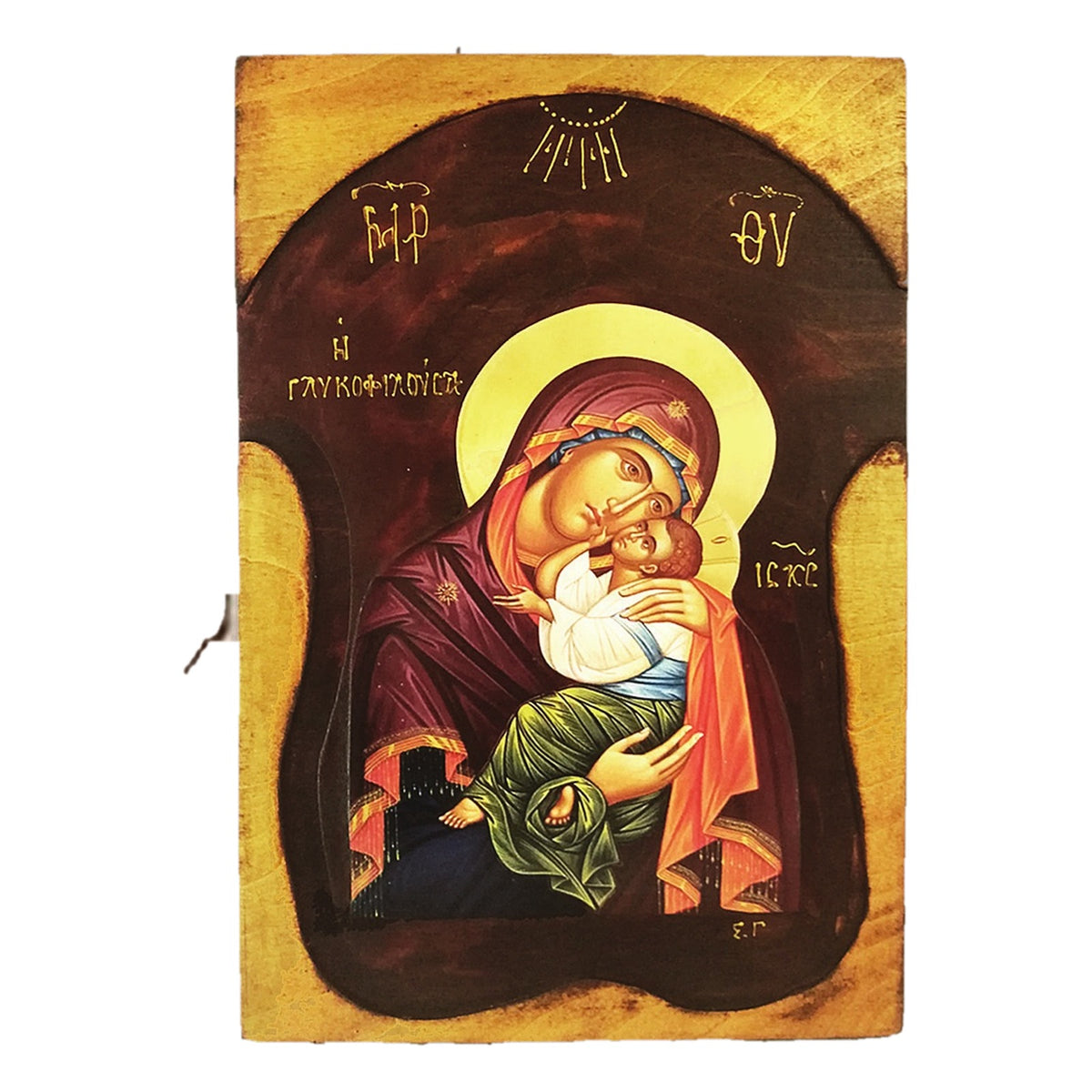 Hand-Aged Relief Orthodox Icon - TheHolyArt