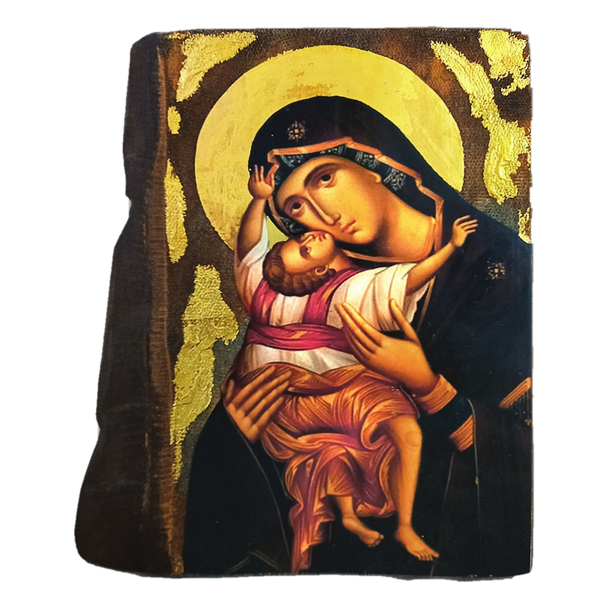 Gauze and Gold Leaf Orthodox Icon - TheHolyArt