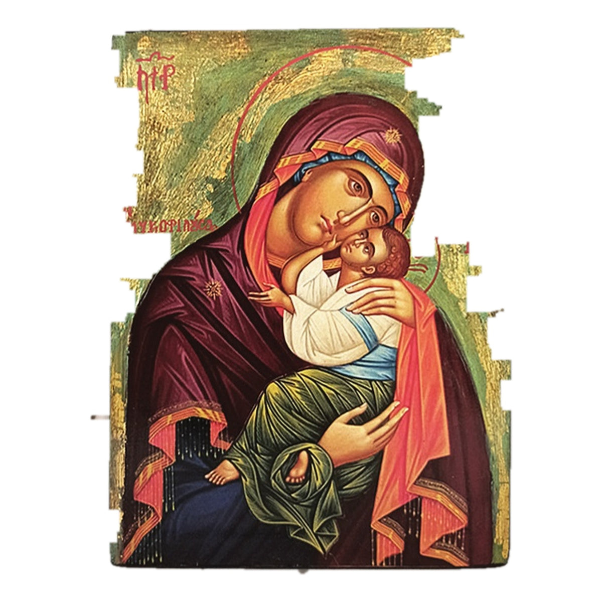Crackle Gold Leaf Orthodox Icon - TheHolyArt