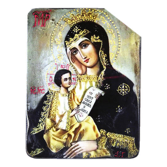 Beeswax Aged Blue Orthodox Icon - TheHolyArt