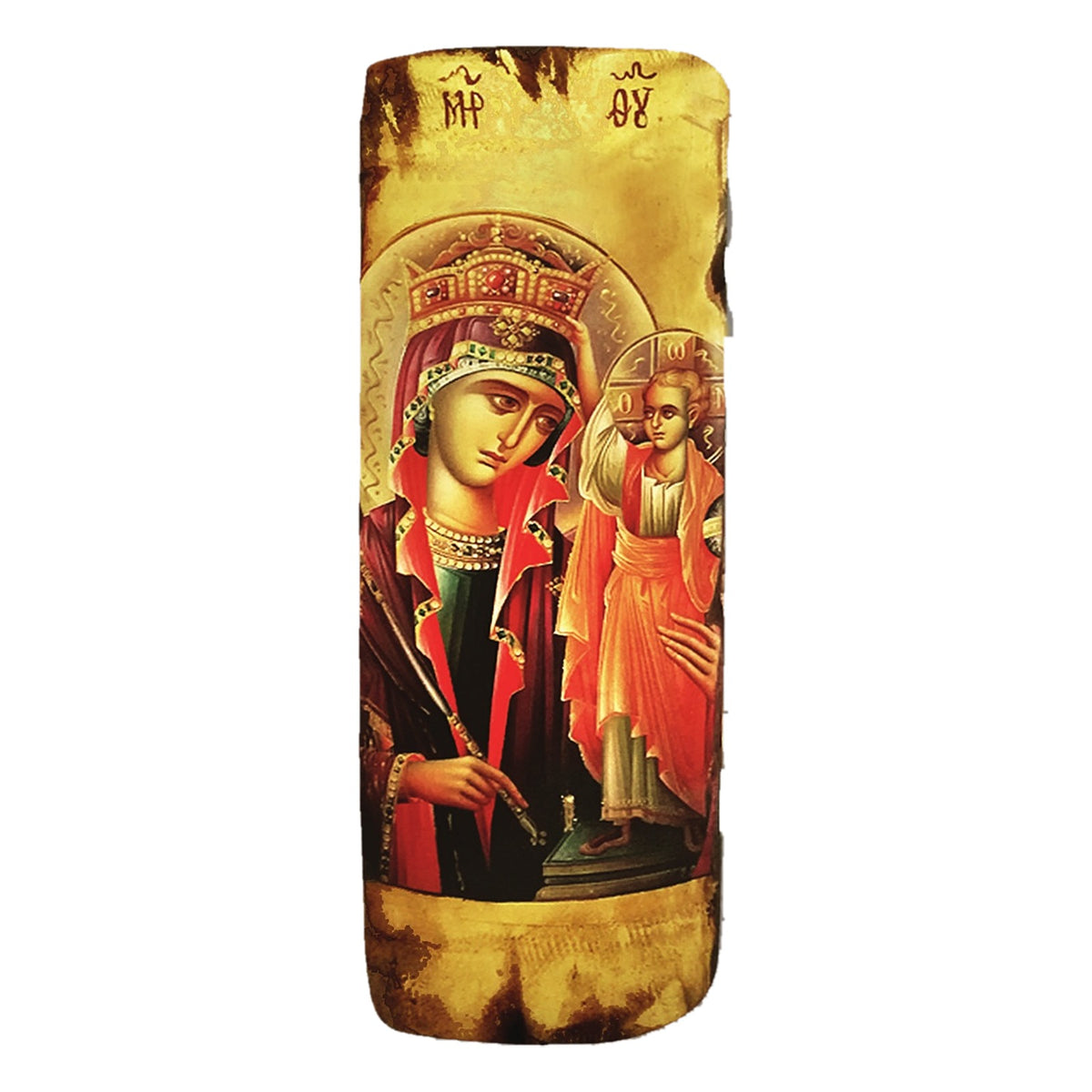 Natural Tree Log Gold Leaf Orthodox Icon - TheHolyArt