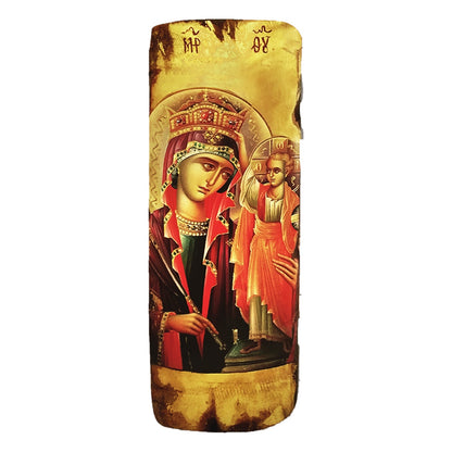 Natural Tree Log Gold Leaf Orthodox Icon - TheHolyArt