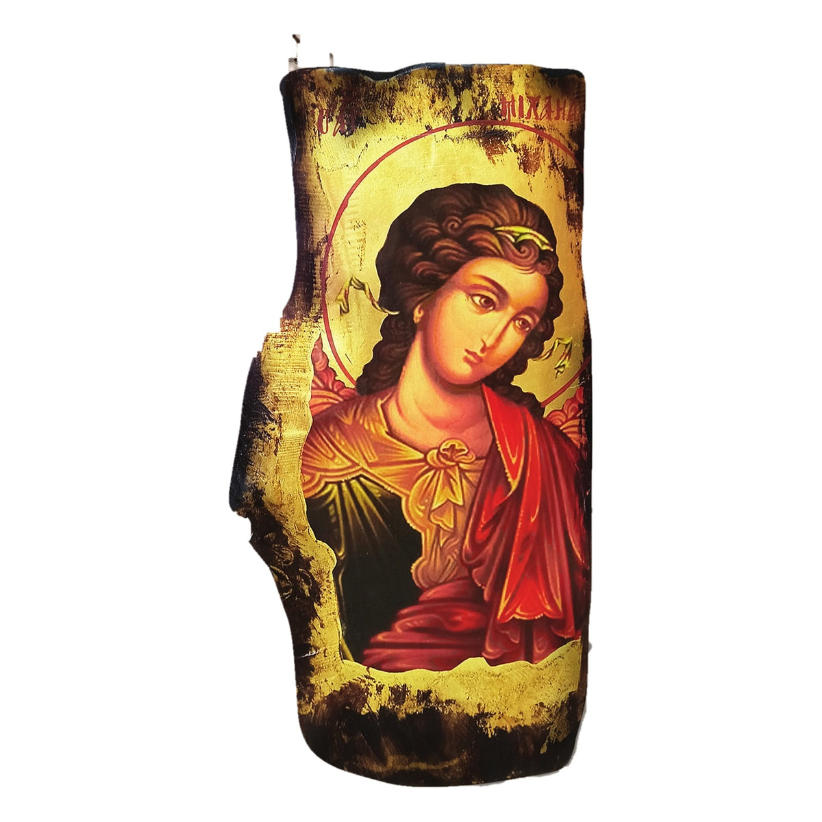 Natural Tree Log Gold Leaf Orthodox Icon - TheHolyArt