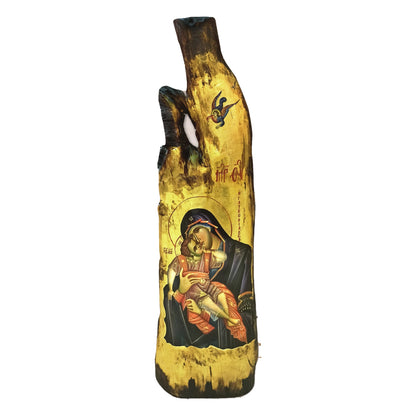 Natural Tree Log Gold Leaf Orthodox Icon - TheHolyArt