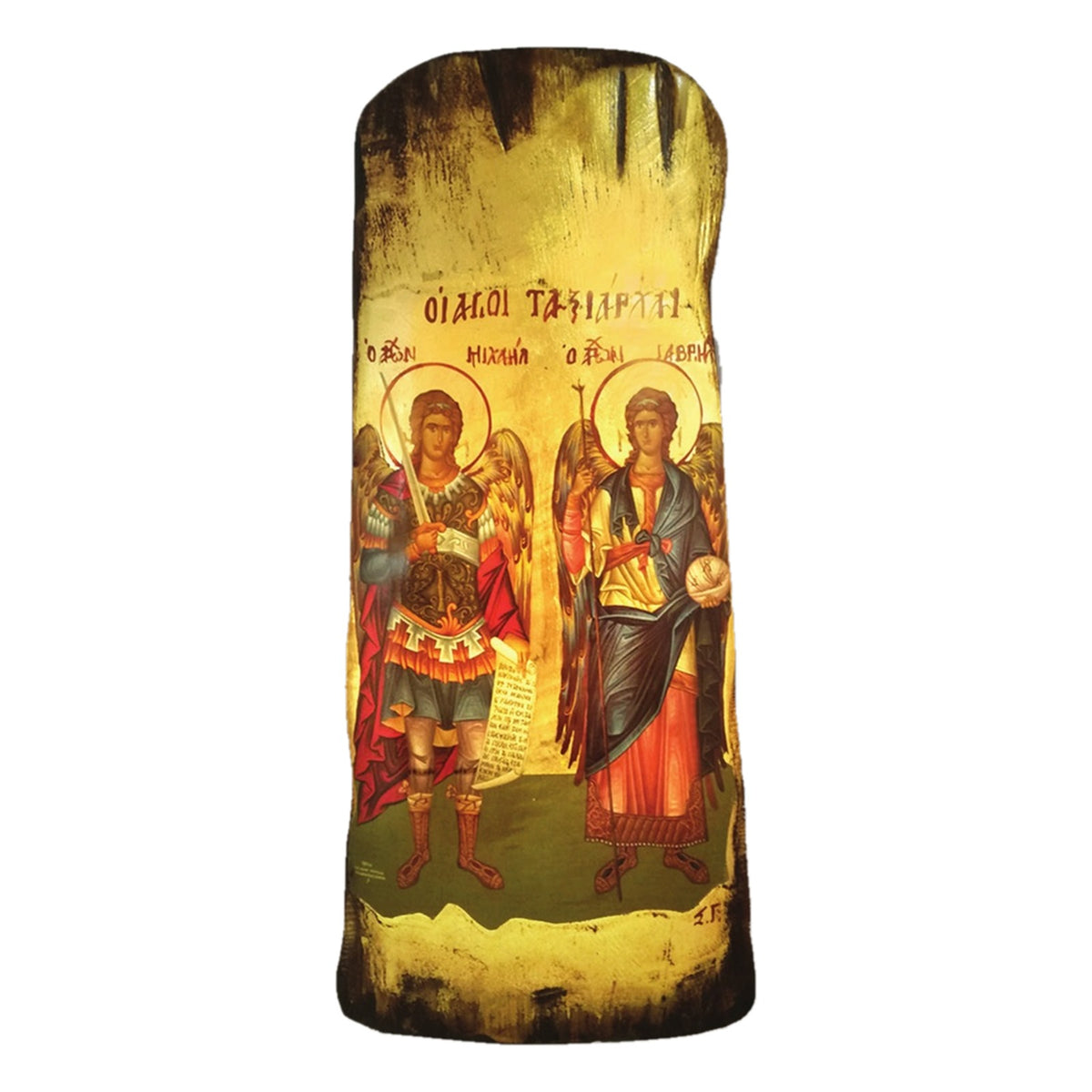 Natural Tree Log Gold Leaf Orthodox Icon - TheHolyArt