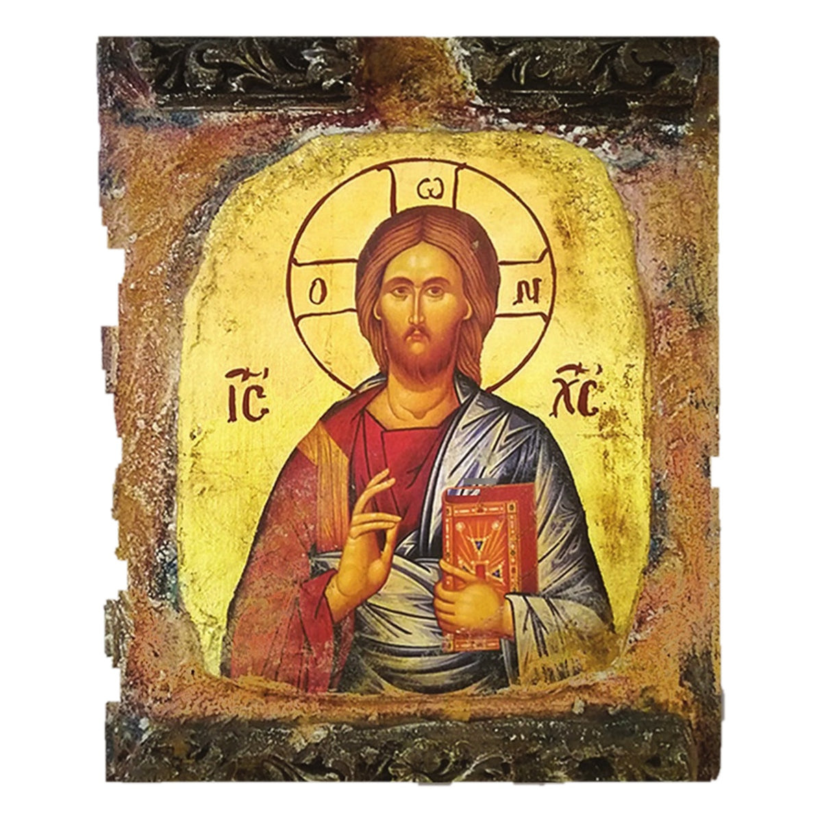 Fresco Style Canvas Gold Leaf Orthodox Icon - TheHolyArt