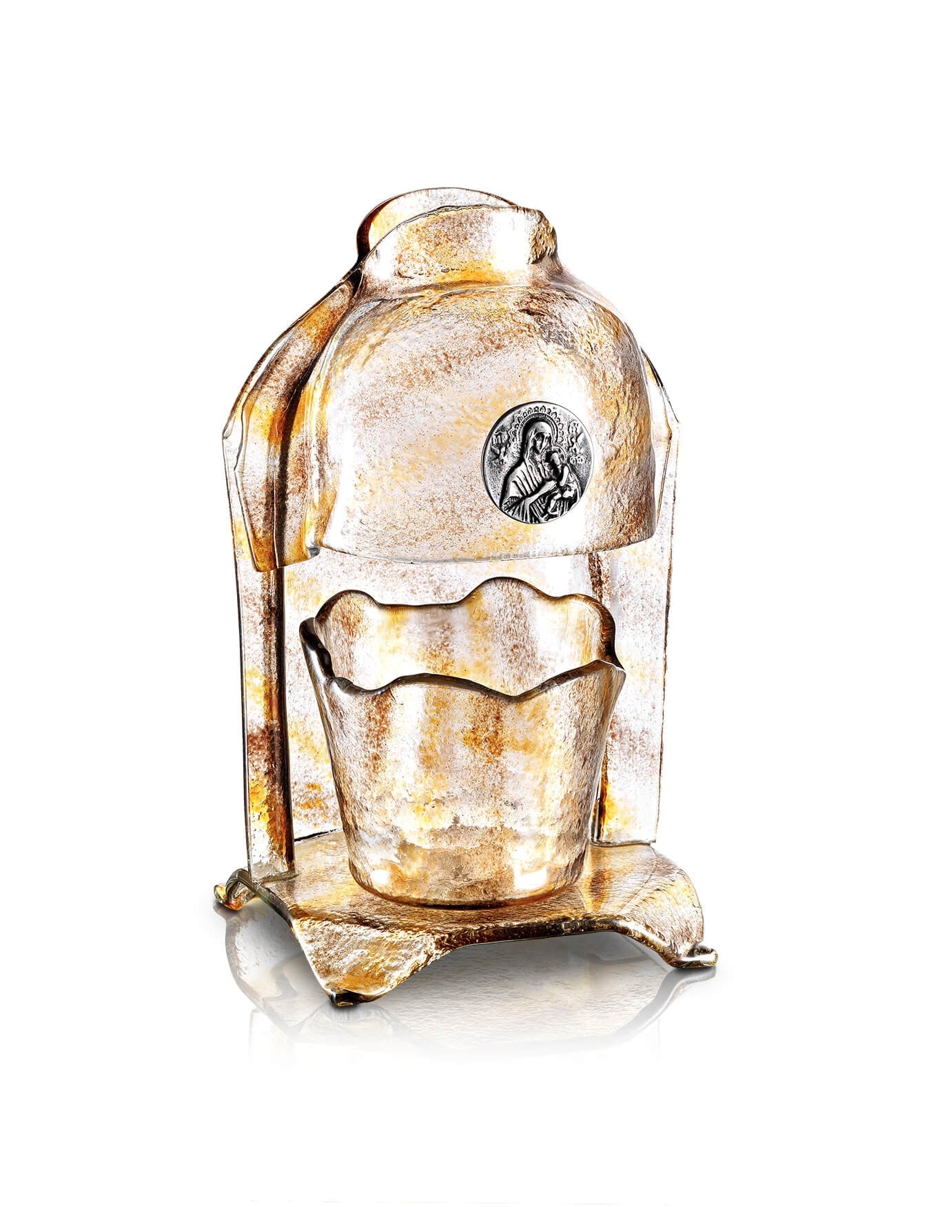 Orthodox vigil lamp Nativity design – front view | TheHolyArt