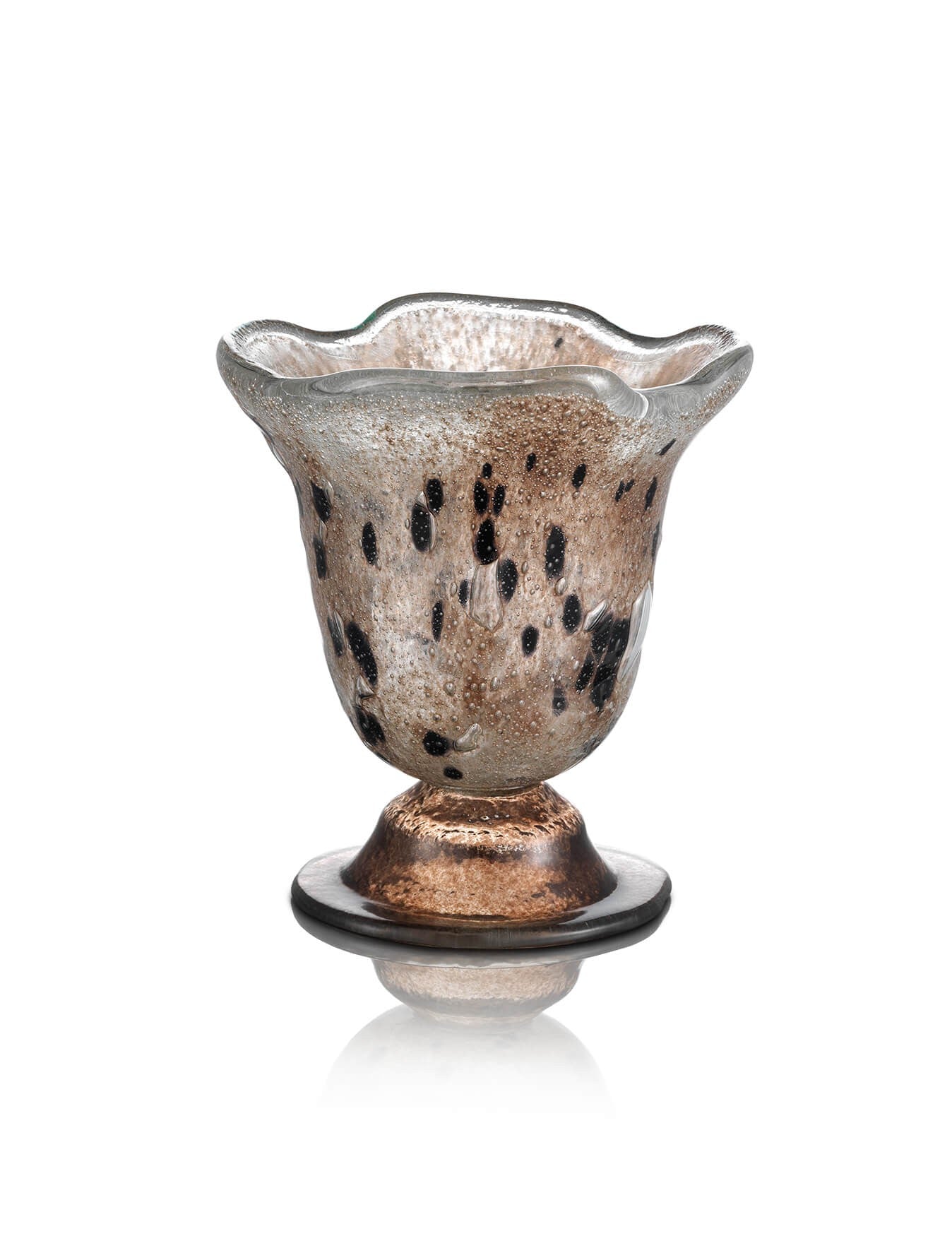 Glass brown vigil lamp Blown Glass design – front view | TheHolyArt