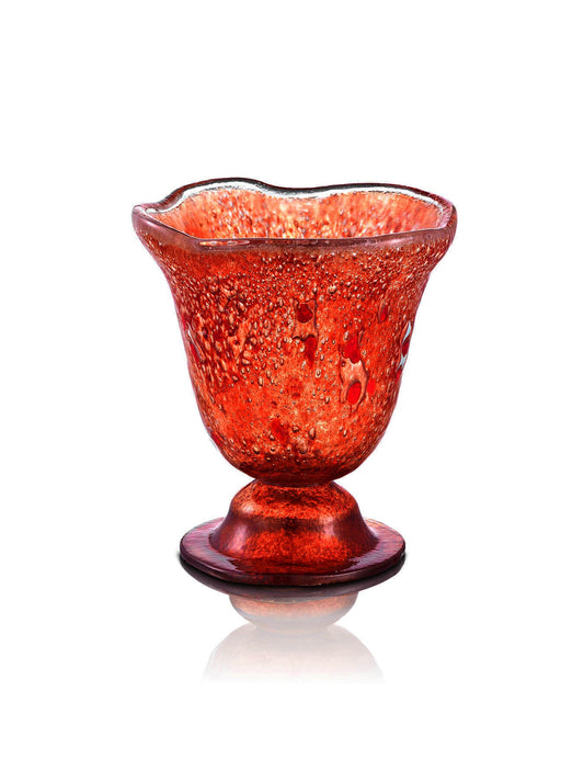 Glass red vigil lamp Blown Glass design – front view | TheHolyArt