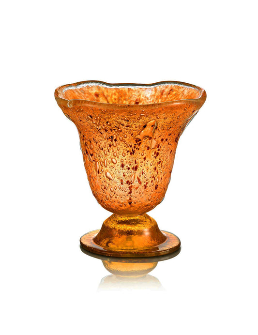 Glass vigil lamp Blown Glass design – front view | TheHolyArt