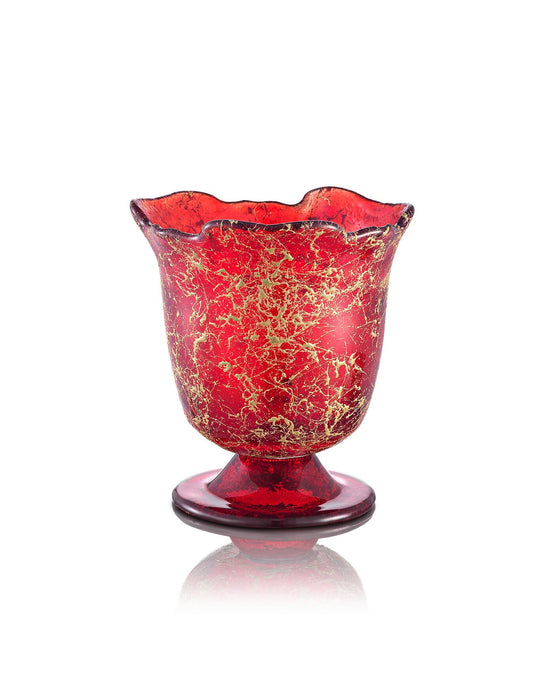 red vigil lamp Tulip design – front view | TheHolyArt
