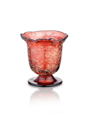 pink vigil lamp Tulip design – front view | TheHolyArt