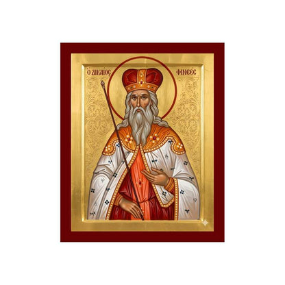 Righteous Phinehas icon, Handmade Greek Orthodox icon of the Old Testament High Priest, Byzantine art wall hanging wood plaque, religious decor