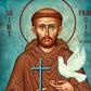 Saint Francis of Assisi icon, Handmade Greek Catholic icon of St Francis of Assisi, Byzantine art wall hanging icon wood plaque, religious decor - TheHolyArt