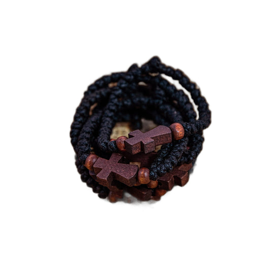 Handmade Prayer Rope, Komboskini bracelet 33 knot w Cross, Greek Orthodox Bracelet Chotki Brojanica blessed from Mount Athos, religious gift