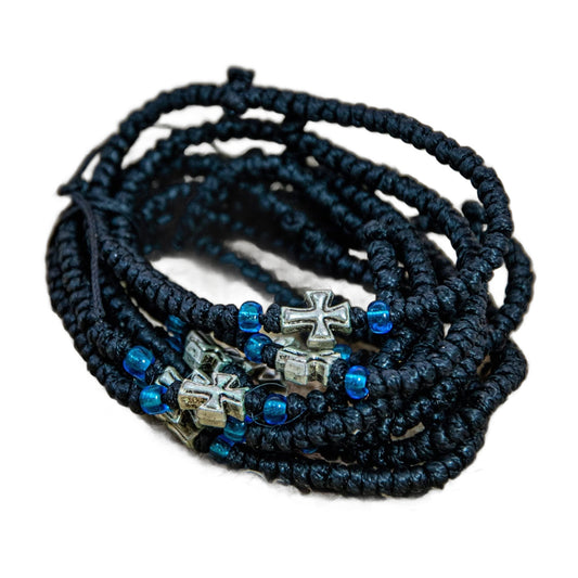 Handmade Prayer Rope, Komboskini bracelet 52 knot w Cross, Greek Orthodox Bracelet Chotki Brojanica blessed from Mount Athos, religious gift