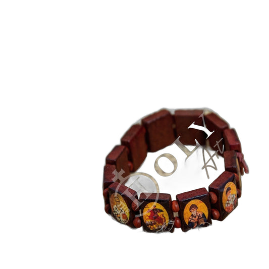 Handmade Wooden Prayer Bracelet Jesus Christ Virgin Mary Saints Greek Orthodox Bracelet Chotki blessed from Mount Athos, religious gift