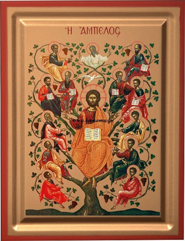 Christ the True Vine - detail (carved wood)