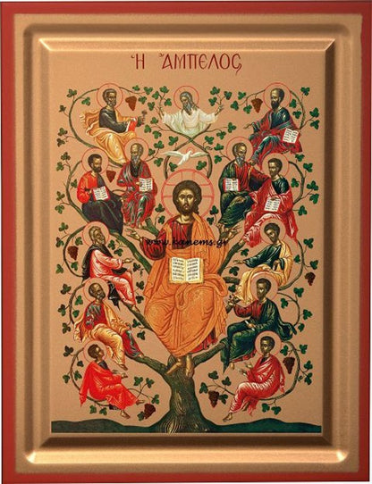 Christ the True Vine - detail (carved wood)