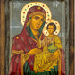Virgin Mary icon Panagia Ierosolymitissa Vintage Icon Canvas Serigraphy Handmade Greek Orthodox icon of Theotokos Byzantine art wall hanging religious plaque