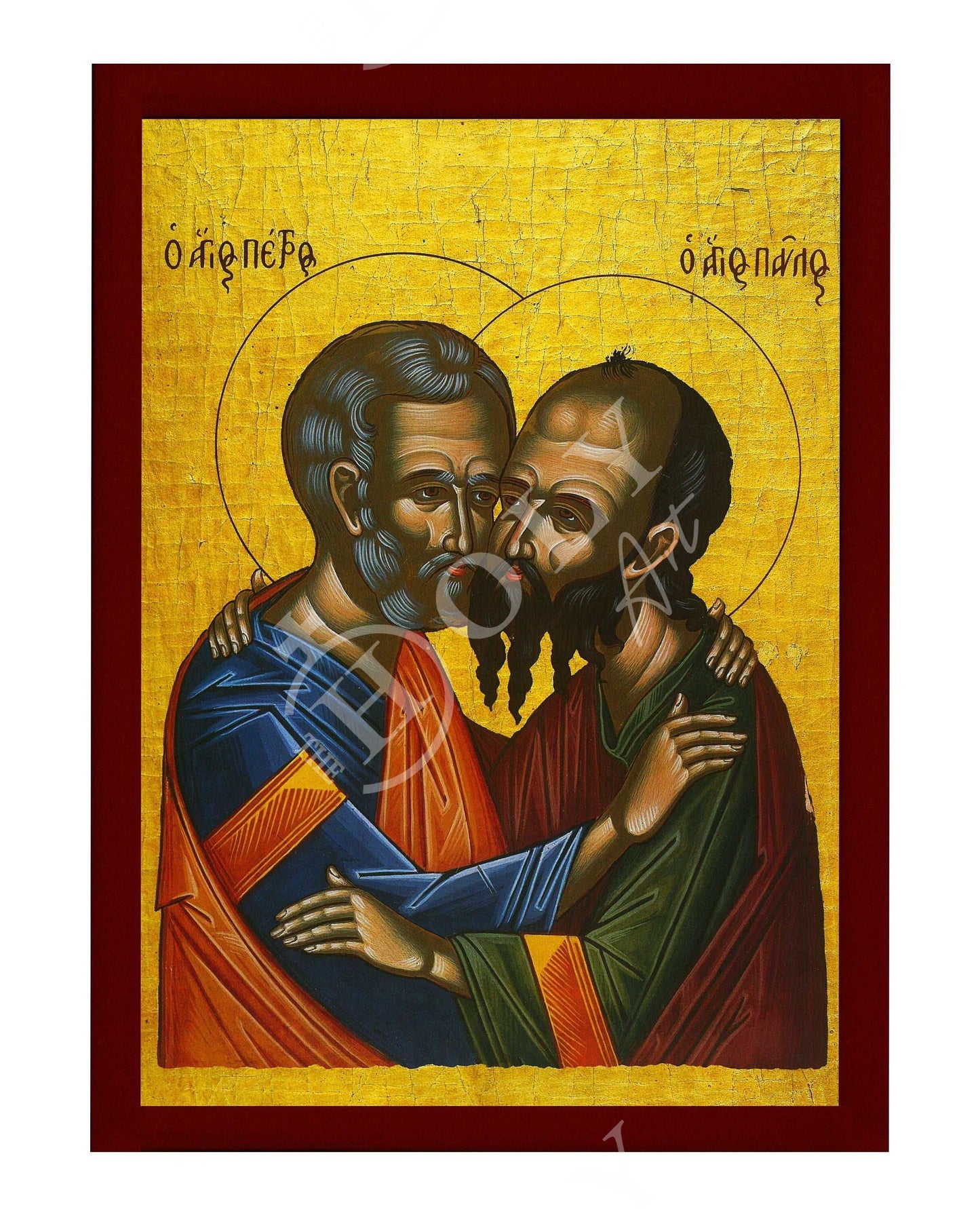 Apostle Peter and Paul icon, Handmade Greek Orthodox icon of St Peter and St Paul the Apostles, Byzantine art wall hanging, religious gift TheHolyArt