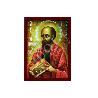 Apostle Paul icon, Handmade Greek Orthodox icon of St Paul the Apostle, Byzantine art wall hanging wood plaque, religious decor - TheHolyArt