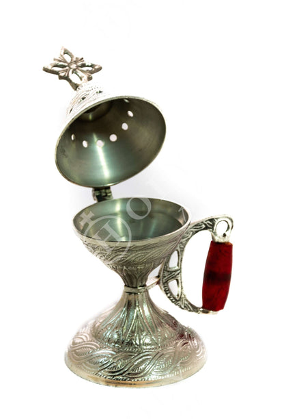 Christian Brass Resin Incense Burner, Greek Orthodox Thurible Incense holder, Metal Byzantine Home Censer Perfume burner, religious decor - TheHolyArt