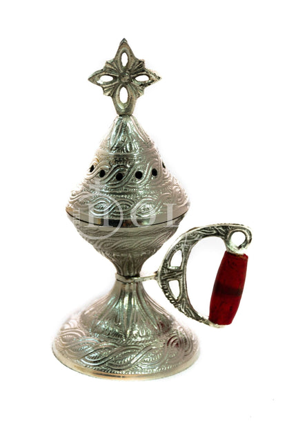 Christian Brass Resin Incense Burner, Greek Orthodox Thurible Incense holder, Metal Byzantine Home Censer Perfume burner, religious decor - TheHolyArt