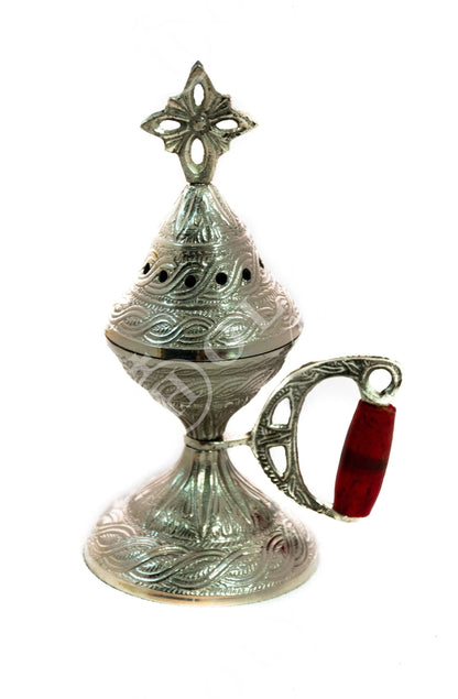 Christian Brass Resin Incense Burner, Greek Orthodox Thurible Incense holder, Metal Byzantine Home Censer Perfume burner, religious decor - TheHolyArt