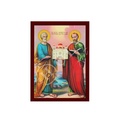 Apostle Peter and Paul icon, Handmade Greek Orthodox icon of St Peter and St Paul the Apostles, Byzantine art wall hanging, religious gift - TheHolyArt