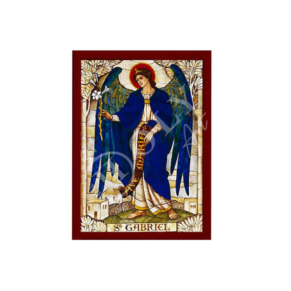Archangel Gabriel icon, Handmade Greek Orthodox icon of St Gabriel, Byzantine art wall hanging on wood plaque, religious decor - TheHolyArt