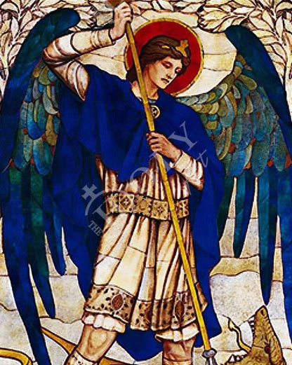 Archangel Michael icon, Handmade Greek Orthodox icon of St Michael, Byzantine art wall hanging on wood plaque religious icon, religious gift - TheHolyArt